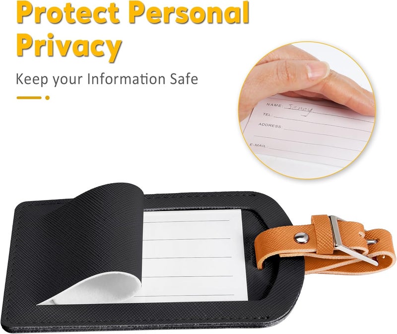 Airkit 3 Pack Luggage Tags for Suitcases, TSA Approved Bag Tags, Baggage Tags with Privacy Protection, Travel Essentials Luggage Accessories, Black & Brown - Image 3